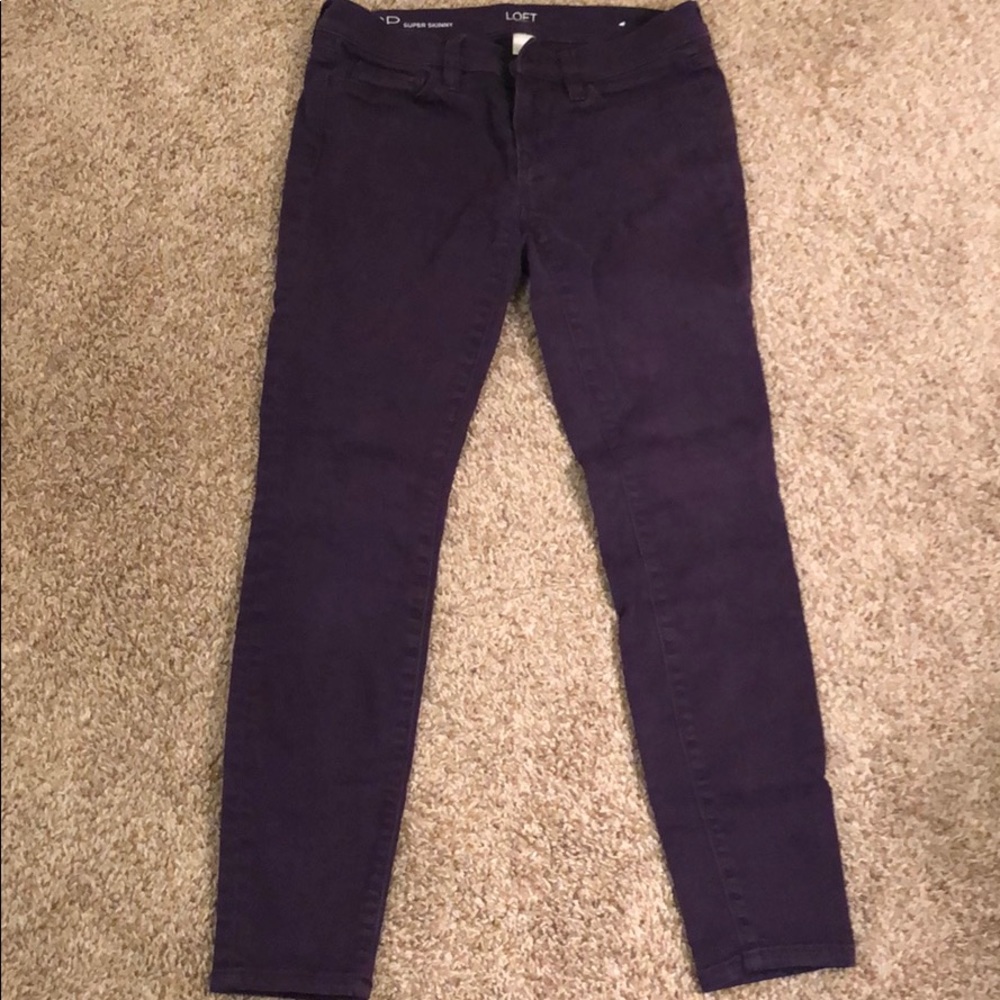 LOFT Purple skinny jeans